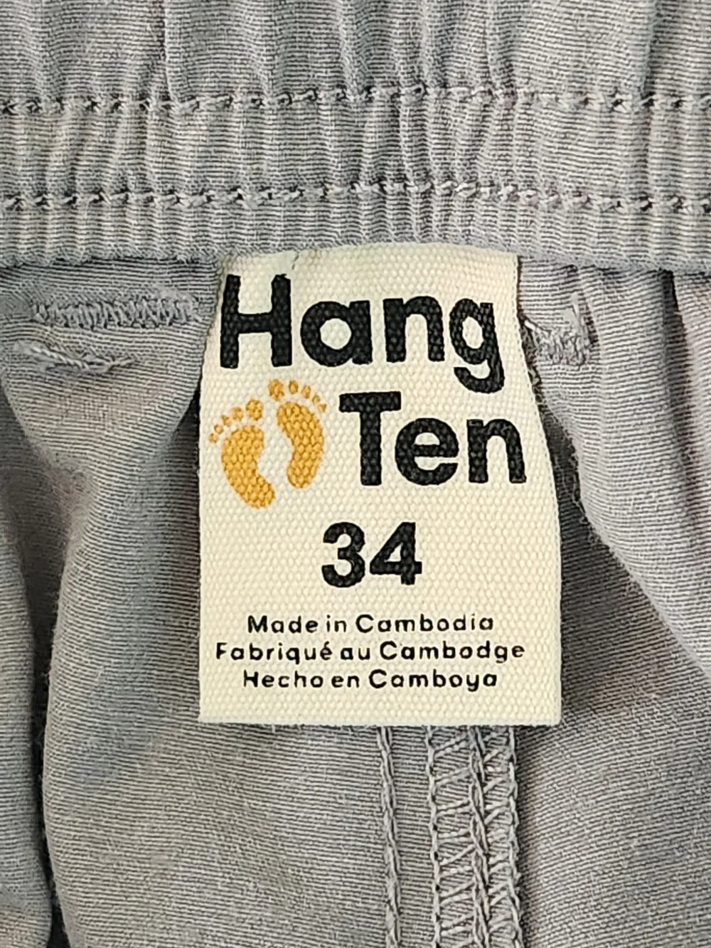 Hang Ten Mens 9-inch Inseam Gray Shorts NWT Size 34